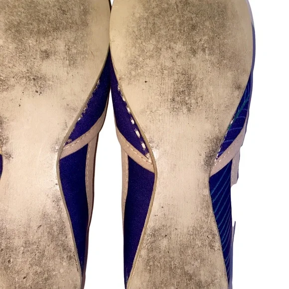 Fuchsia Artisan Made Peacock Print Flats Women’s Size 9 - Picture 12 of 16